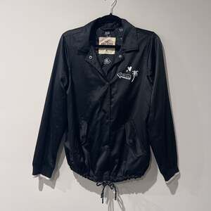 Hollister Women's Black‎ Satin Snap-Button Lined Jacket Retro
